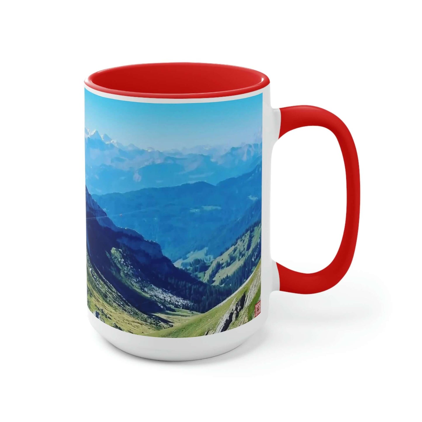 The Mt. Pilatus View | Switzerland | Two-Tone Coffee Mugs, 15oz