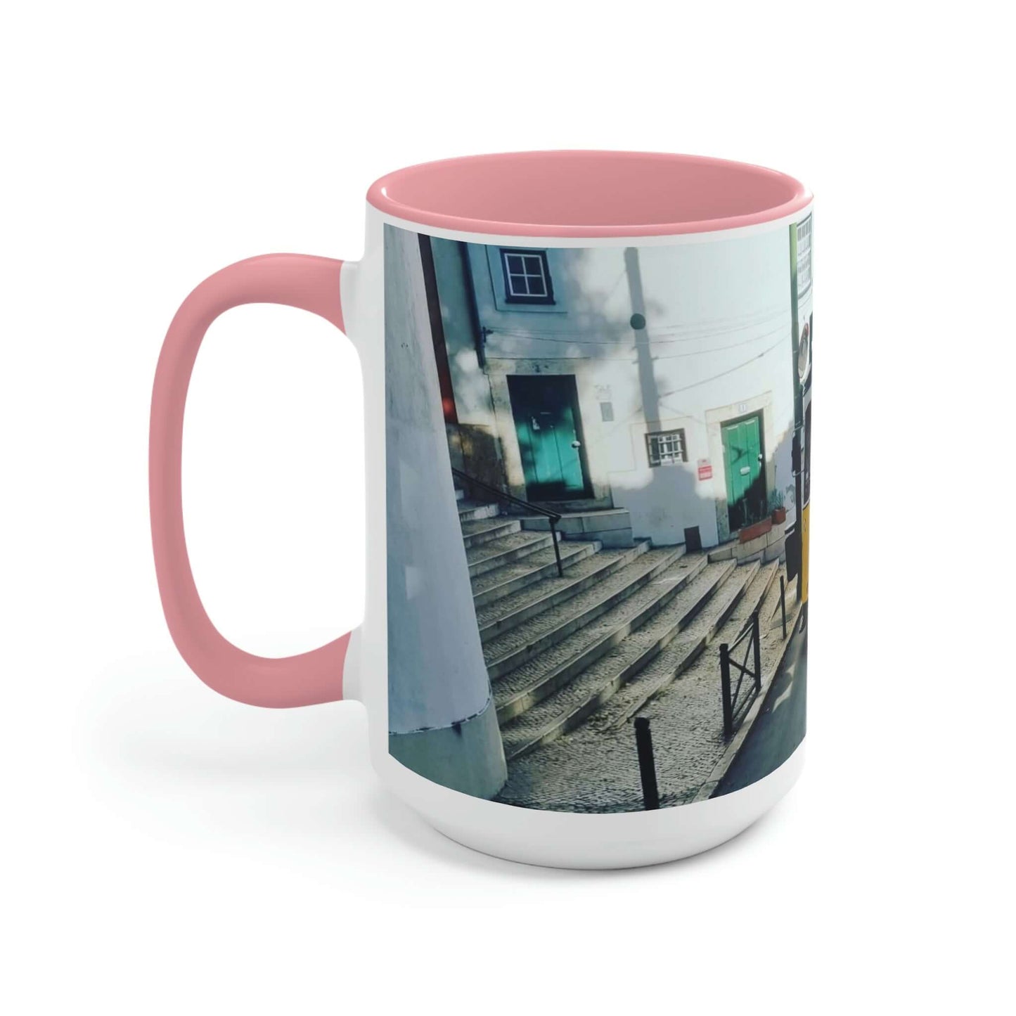 Remodelado Tram | Portugal | Two-Tone Coffee Mugs, 15oz