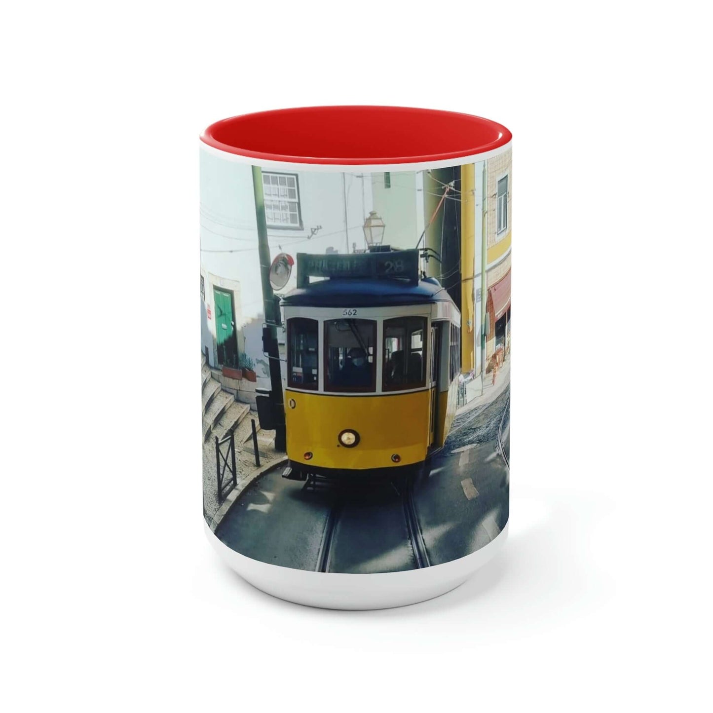 Remodelado Tram | Portugal | Two-Tone Coffee Mugs, 15oz