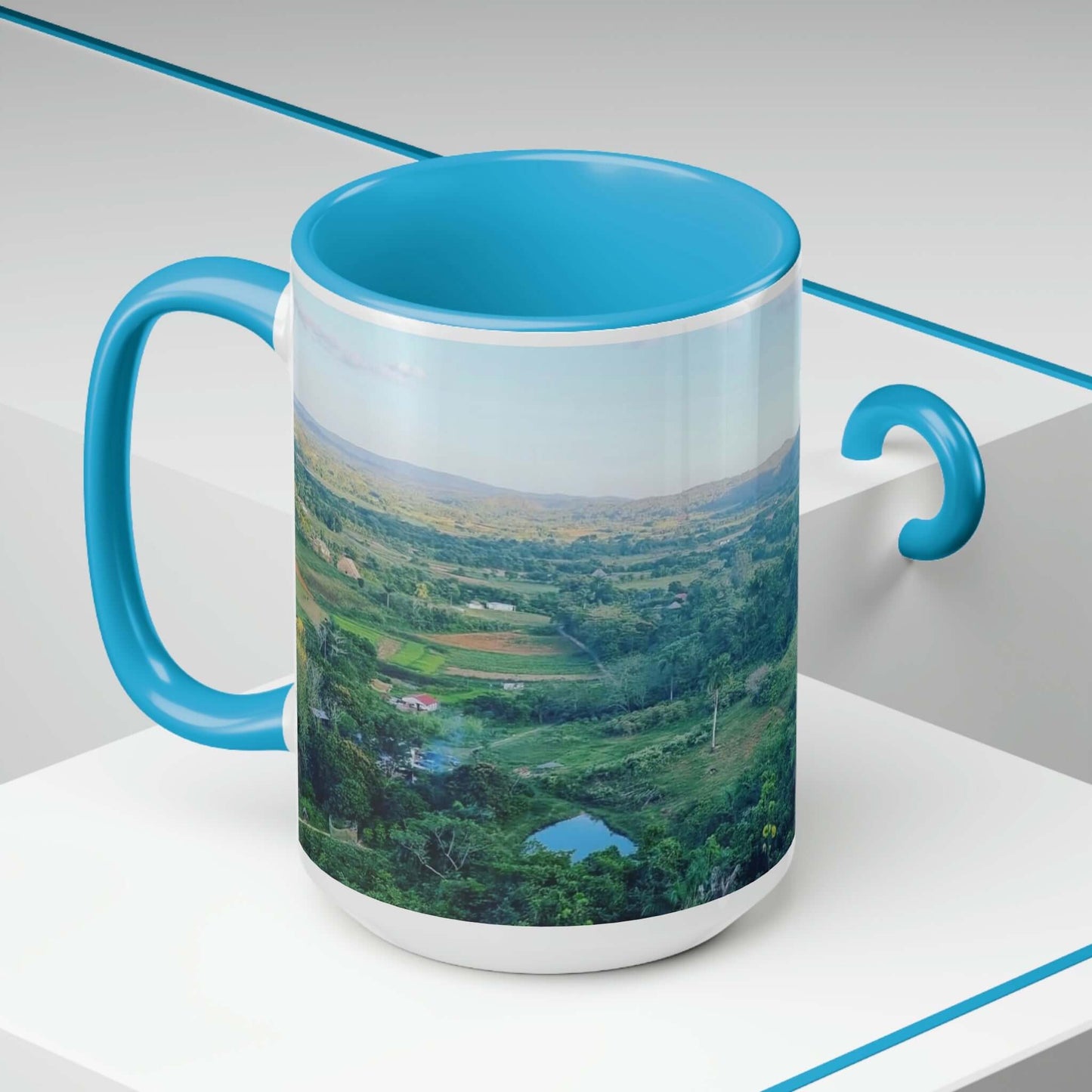 Viñales from above | Cuba | Two-Tone Coffee Mugs, 15oz
