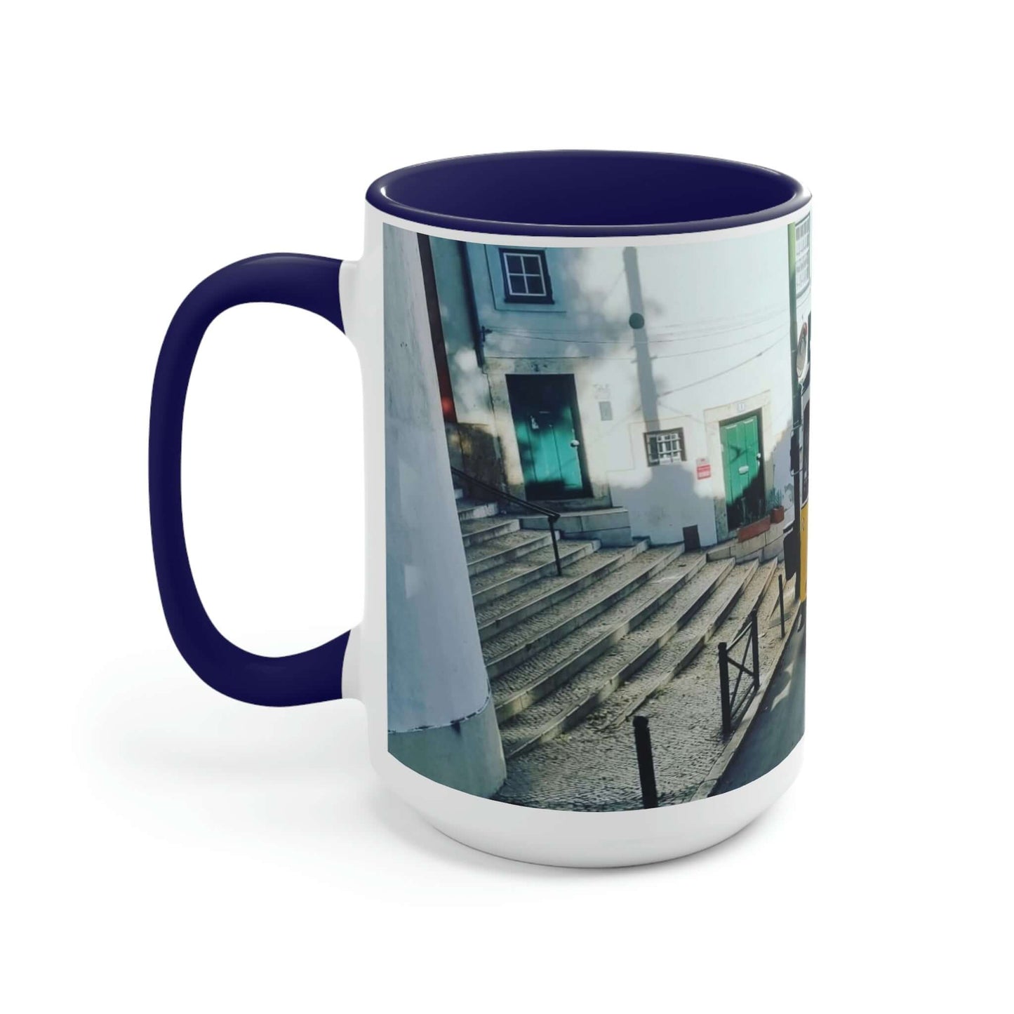 Remodelado Tram | Portugal | Two-Tone Coffee Mugs, 15oz