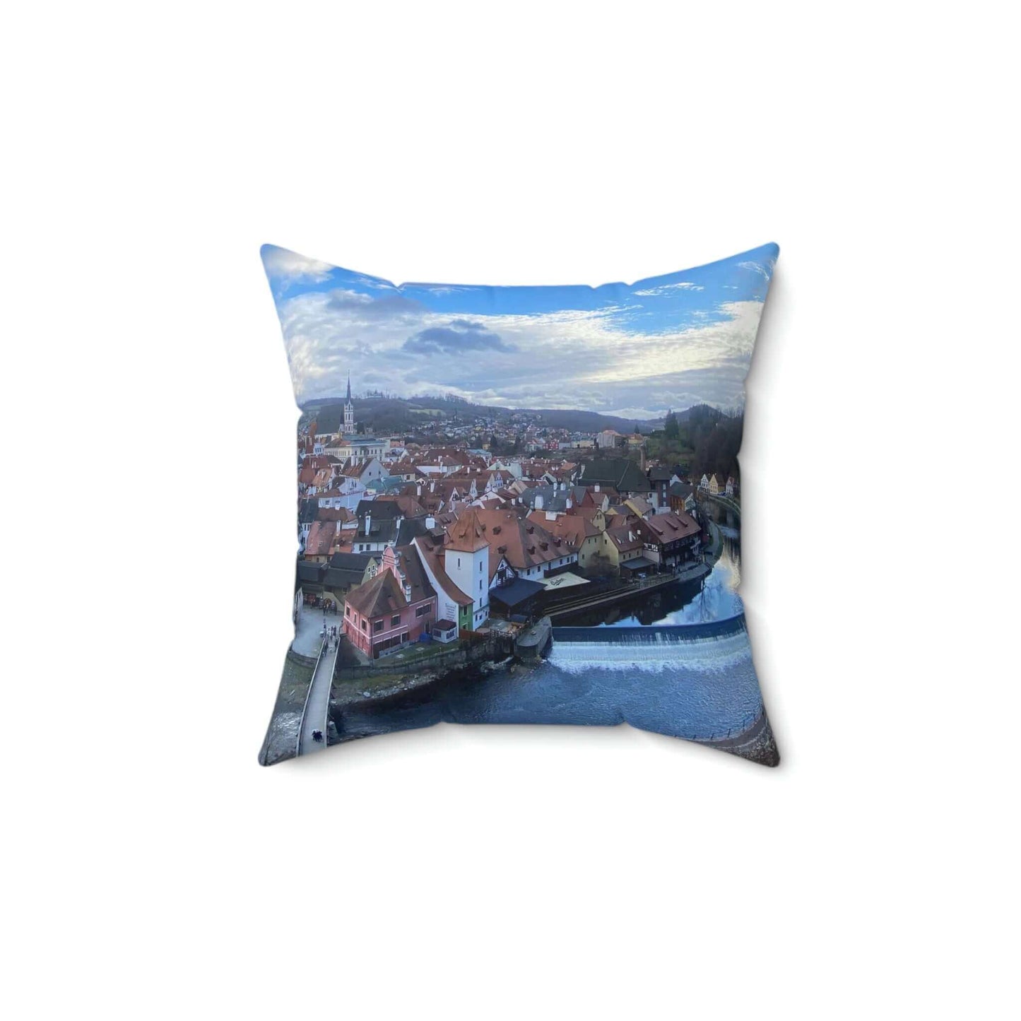 The River of Český Krumlov | Czech Republic | Spun Polyester Square Pillow