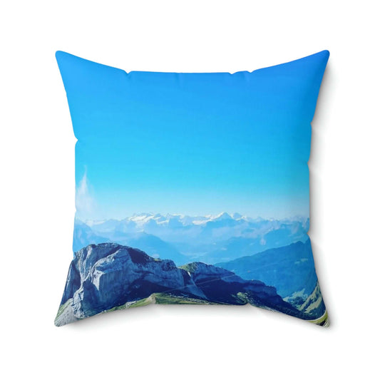 The Mt. Pilatus View | Switzerland | Spun Polyester Square Pillow
