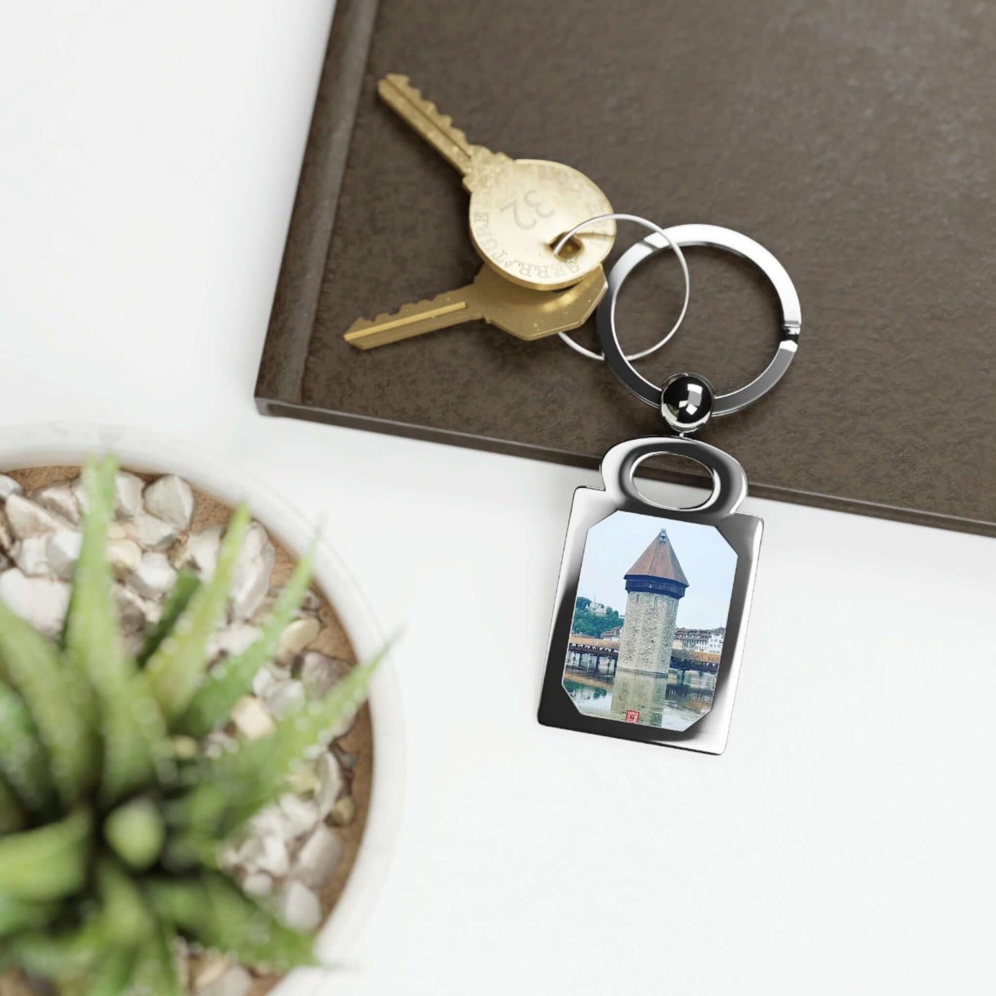 Chapel Bridge | Switzerland | Rectangle Photo Keyring