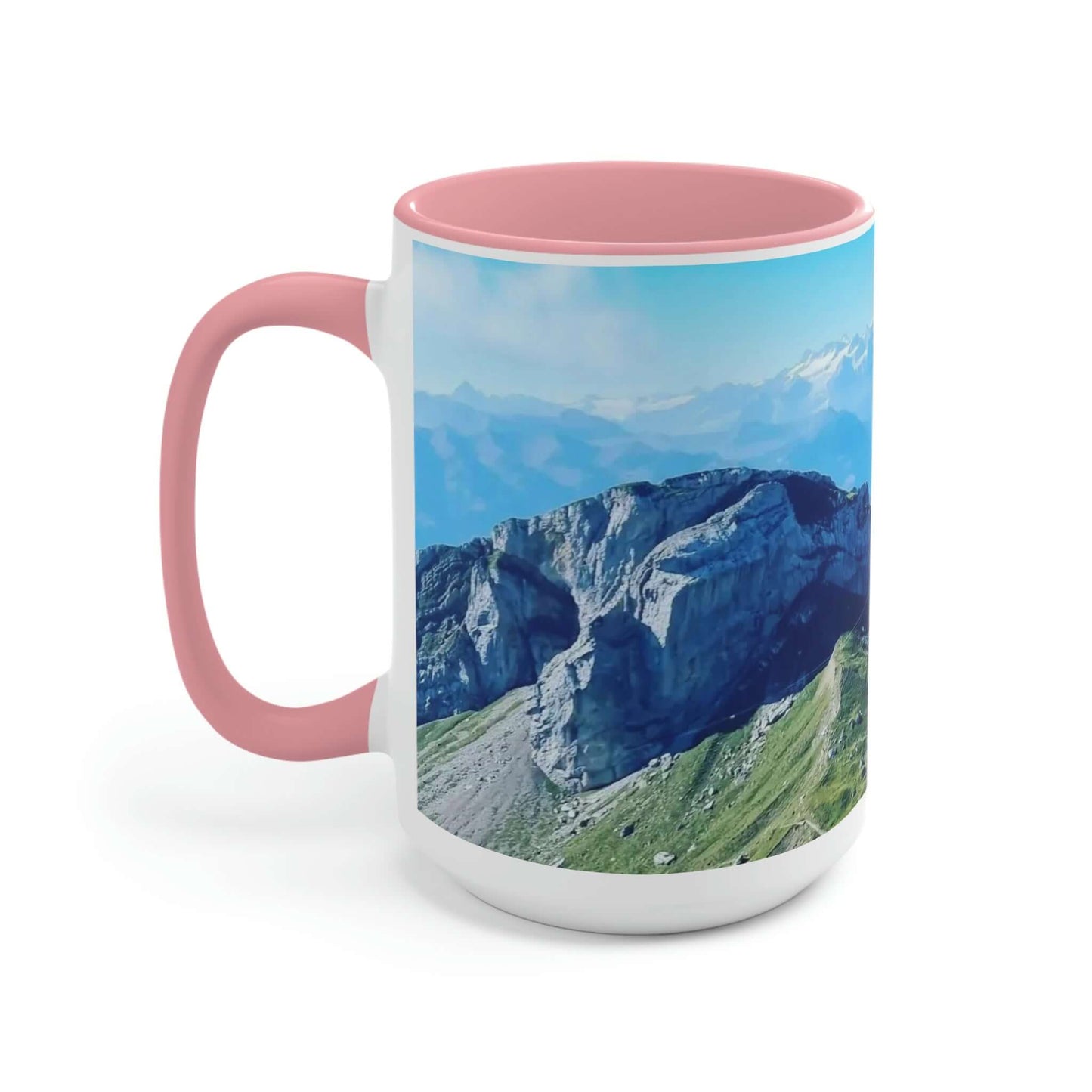 The Mt. Pilatus View | Switzerland | Two-Tone Coffee Mugs, 15oz
