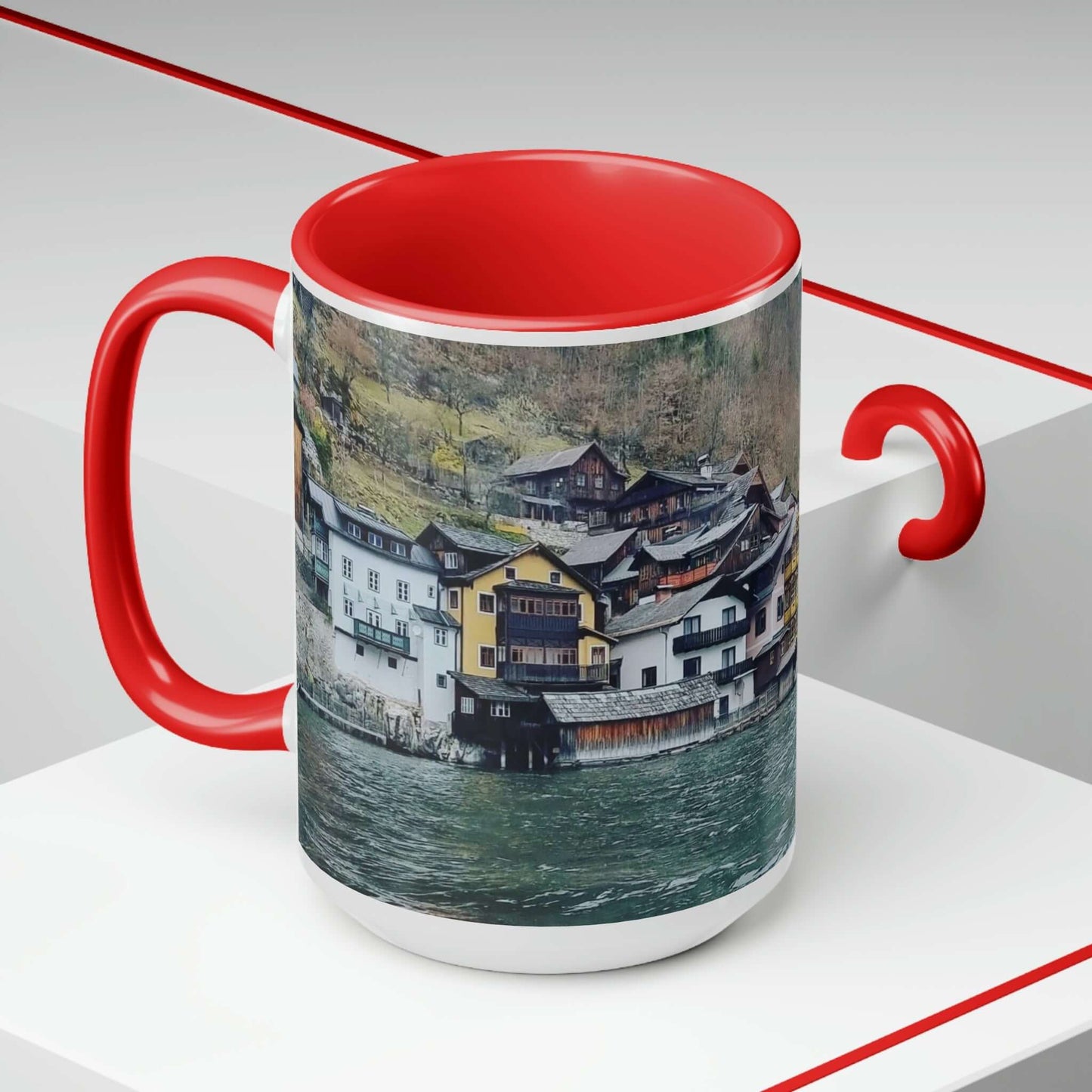 Hallstatt | Austria | Two-Tone Coffee Mugs, 15oz