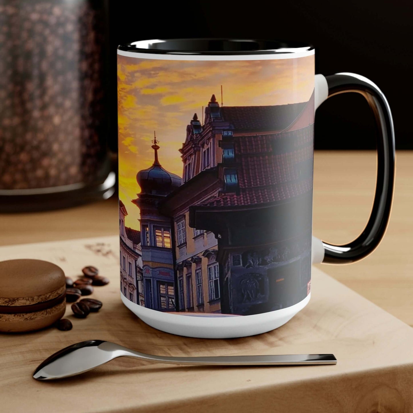 The City Center | Czech Republic | Two-Tone Coffee Mugs, 15oz