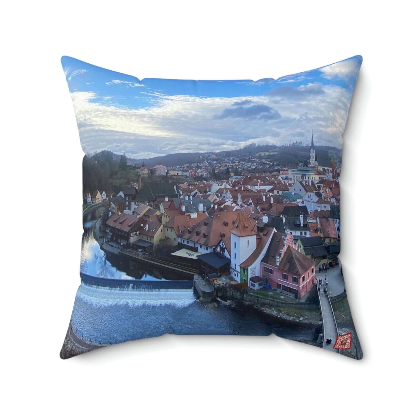 The River of Český Krumlov | Czech Republic | Spun Polyester Square Pillow