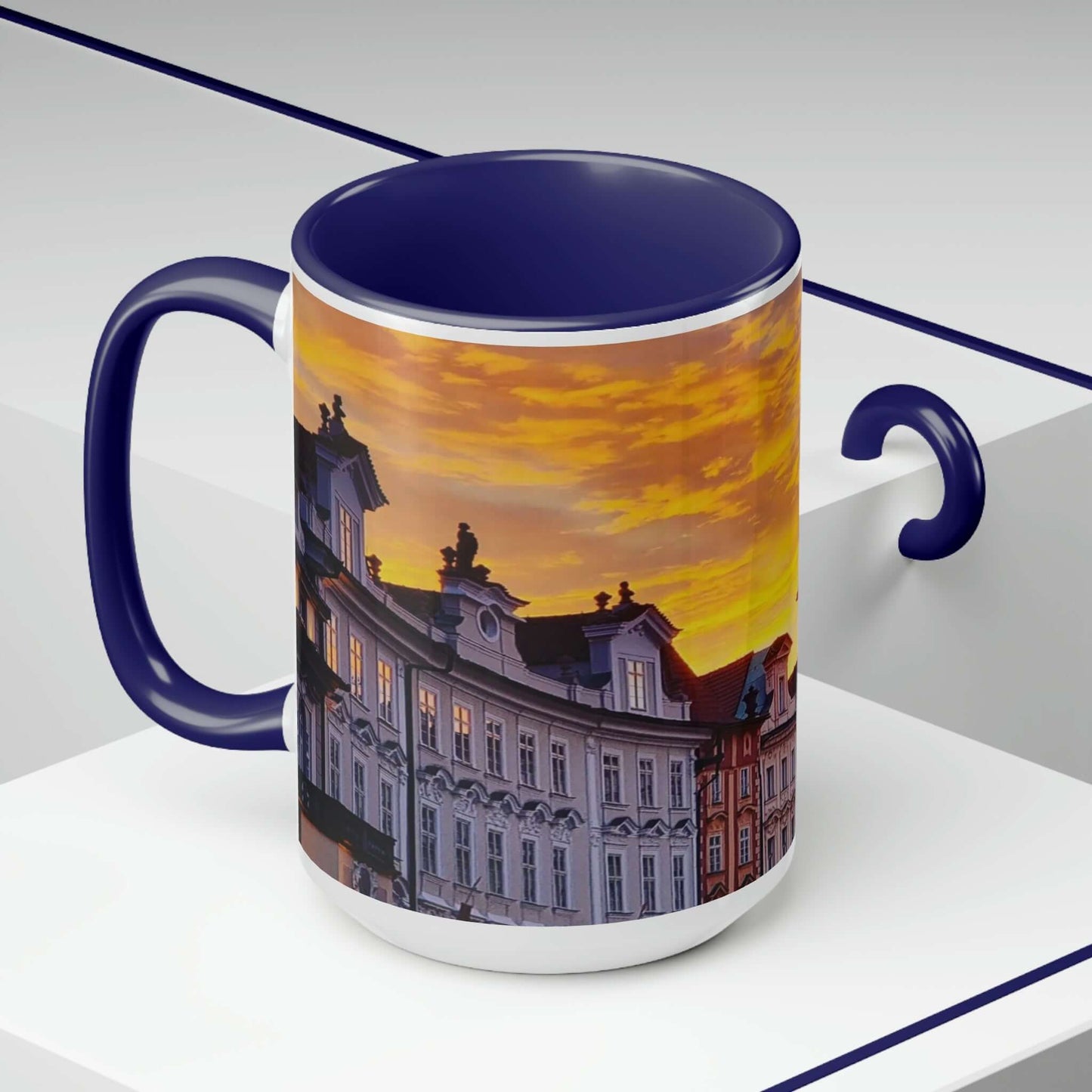 The City Center | Czech Republic | Two-Tone Coffee Mugs, 15oz
