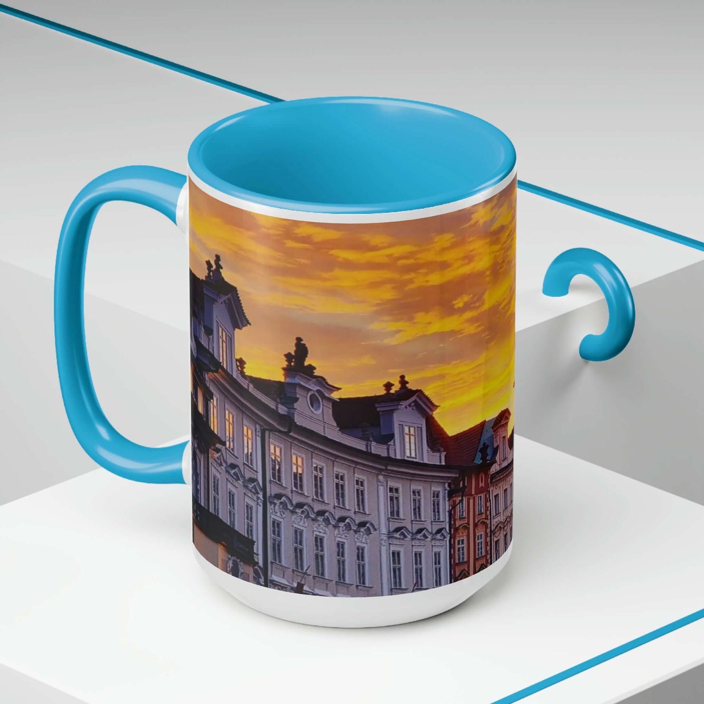 The City Center | Czech Republic | Two-Tone Coffee Mugs, 15oz