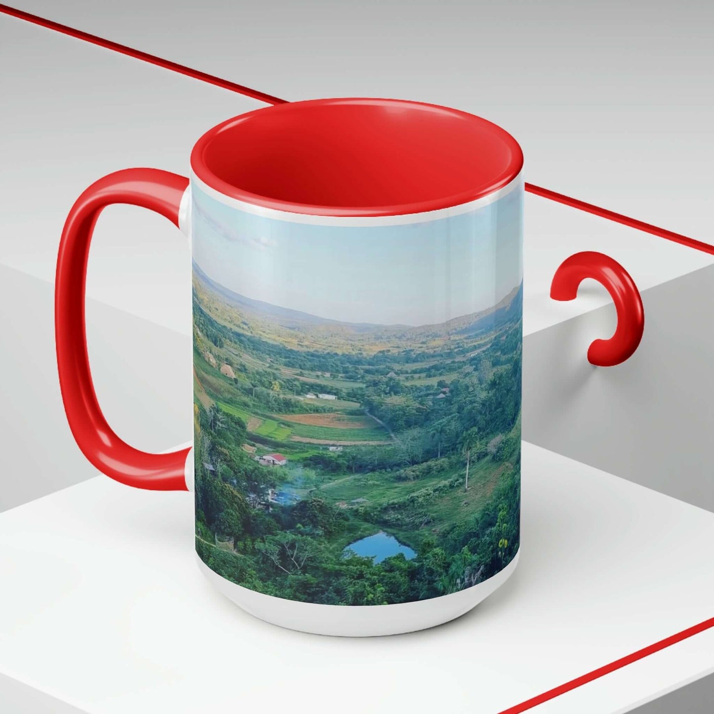 Viñales from above | Cuba | Two-Tone Coffee Mugs, 15oz