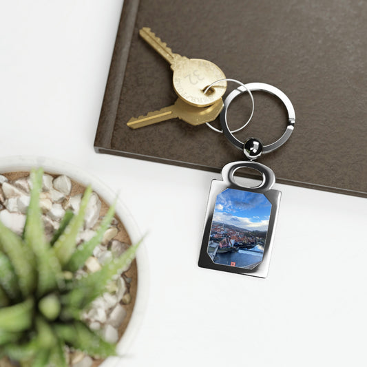 The River of Český Krumlov | Czech Republic | Rectangle Photo Keyring