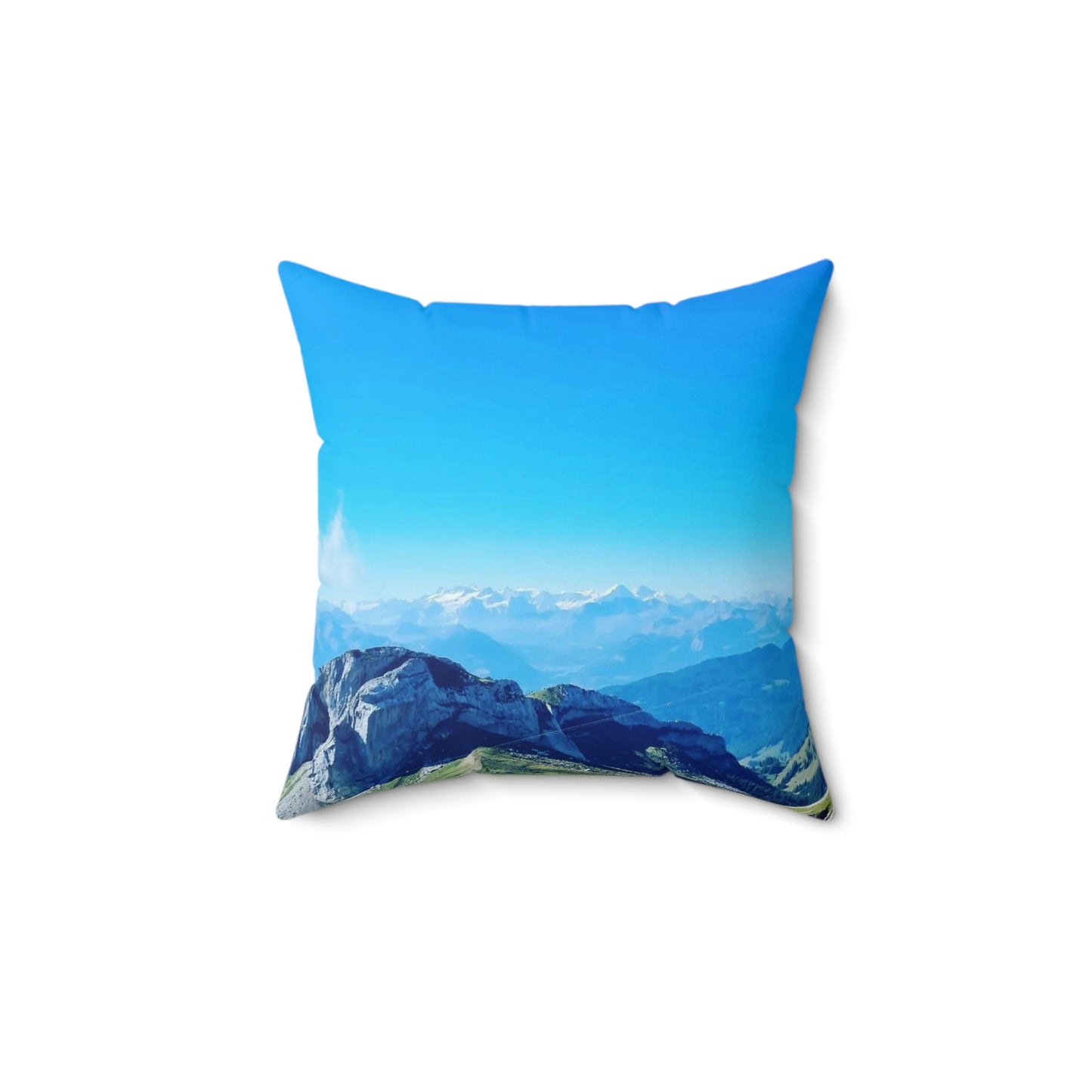 The Mt. Pilatus View | Switzerland | Spun Polyester Square Pillow