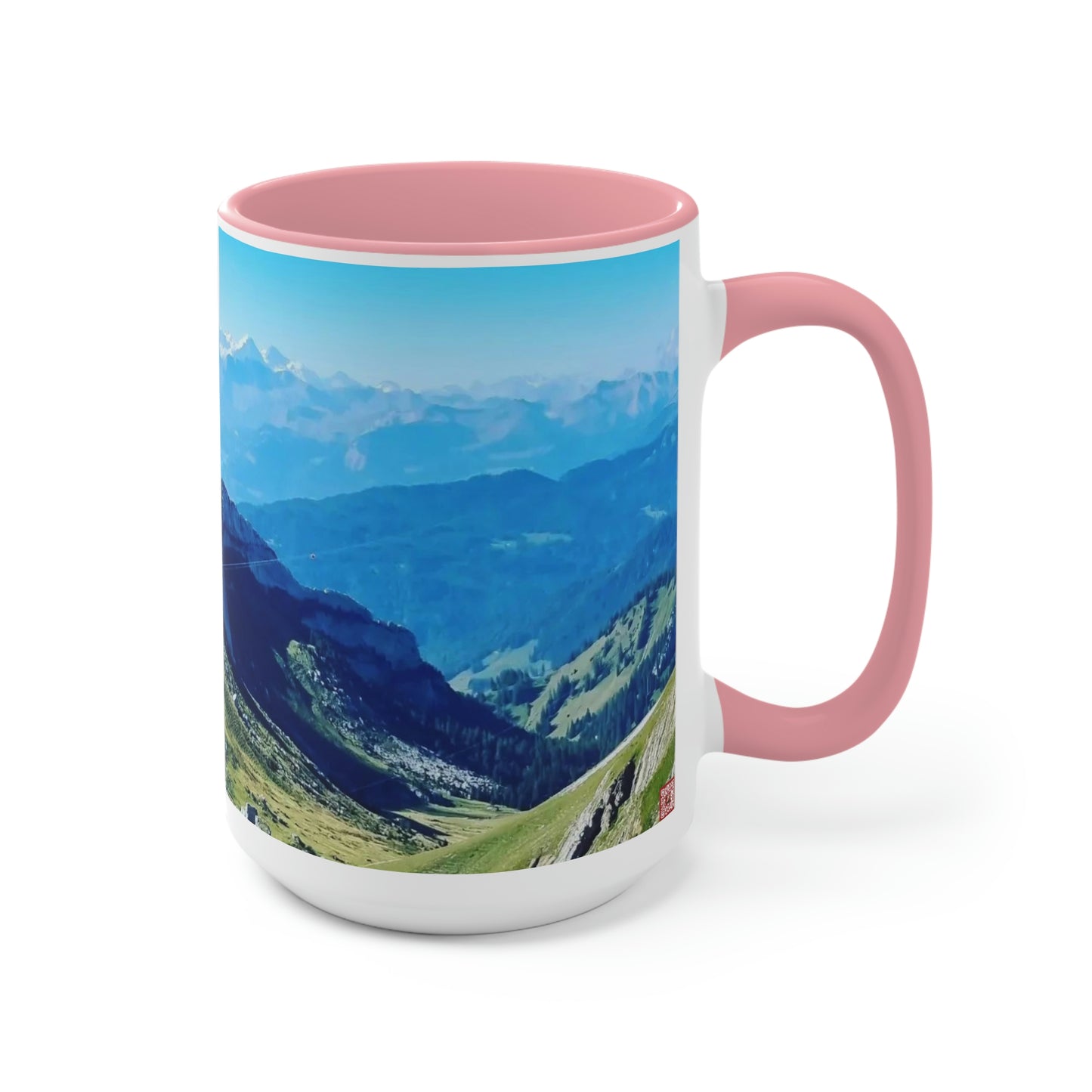 The Mt. Pilatus View | Switzerland | Two-Tone Coffee Mugs, 15oz