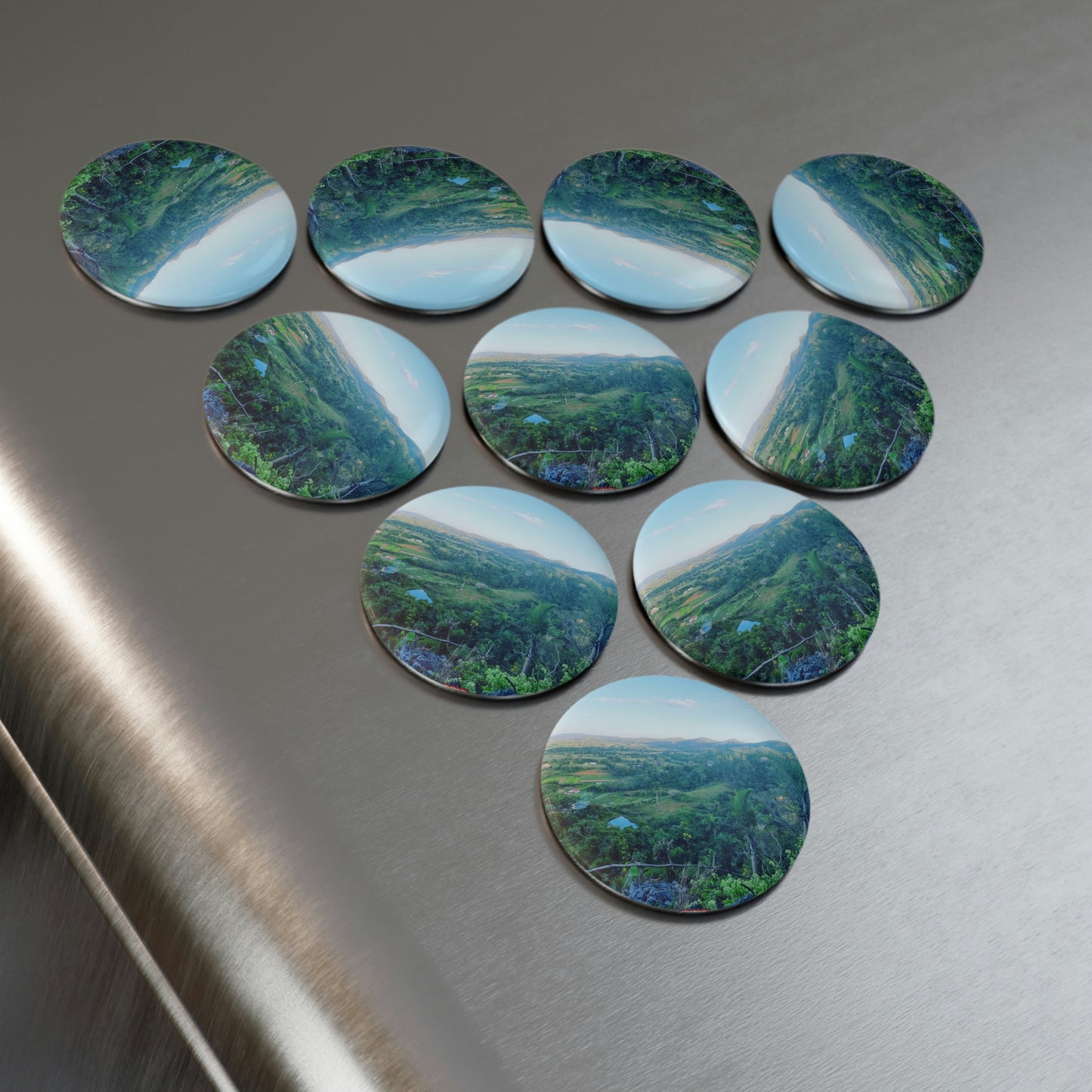 Viñales from above | Cuba | Button Magnet, Round (1 & 10 pcs)