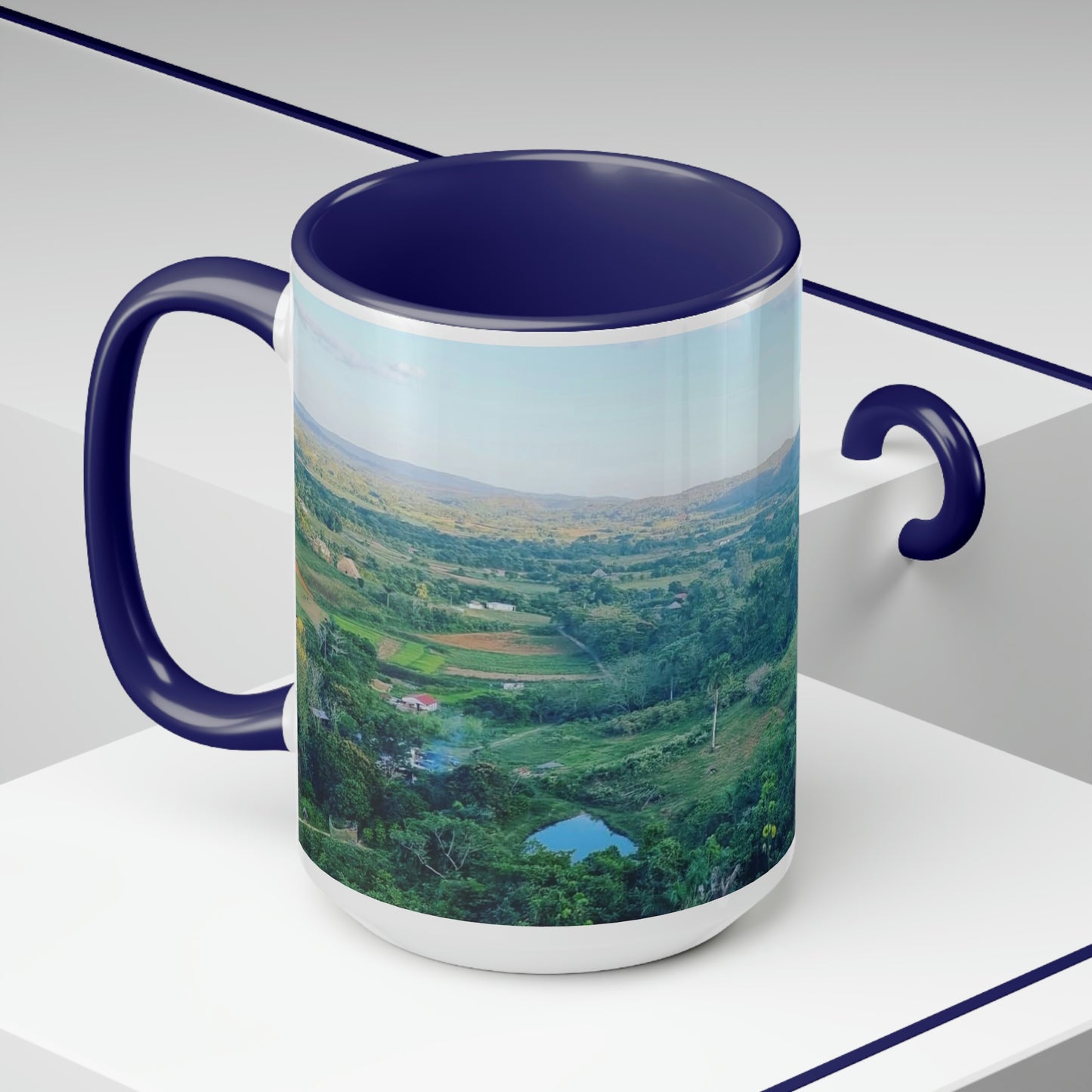 Viñales from above | Cuba | Two-Tone Coffee Mugs, 15oz