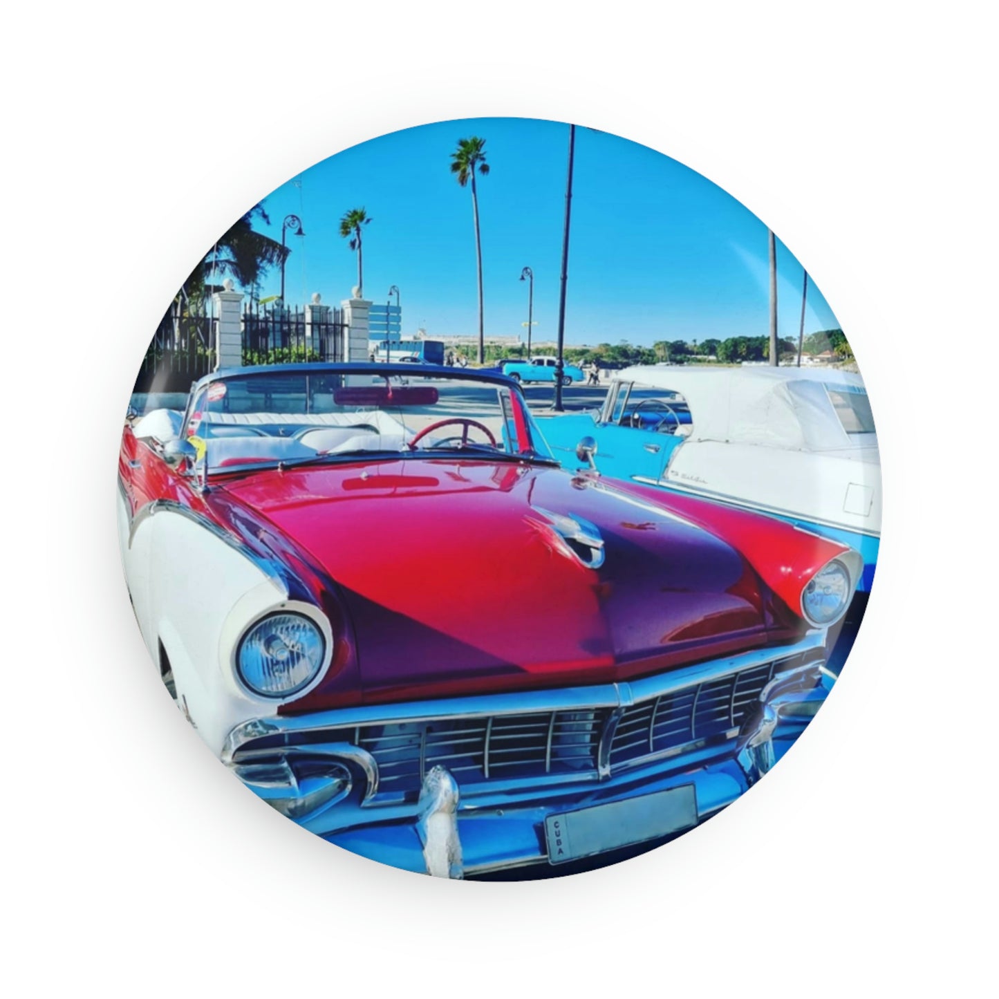 The Vehicle | Cuba | Button Magnet, Round (1 & 10 pcs)
