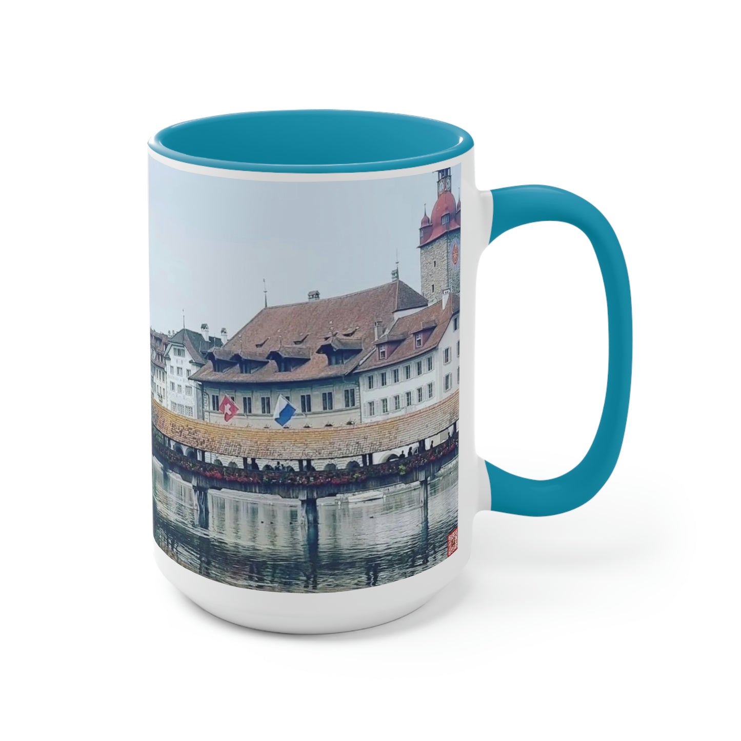 Chapel Bridge | Switzerland | Two-Tone Coffee Mugs, 15oz