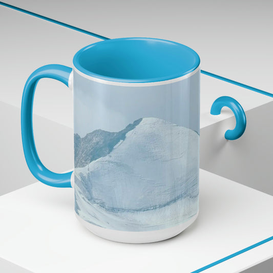 Cima de Europa | Suiza | Tazas de café de dos tonos, 15 oz