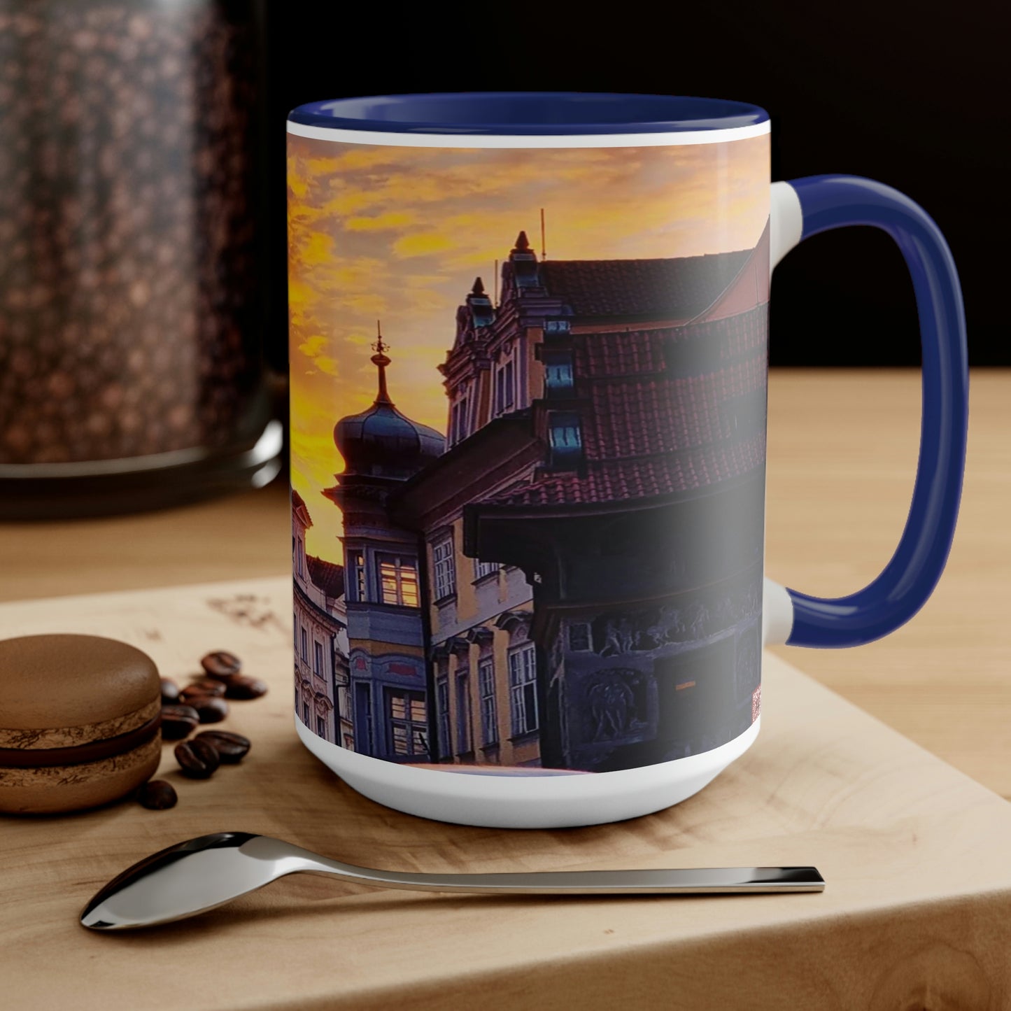 The City Center | Czech Republic | Two-Tone Coffee Mugs, 15oz