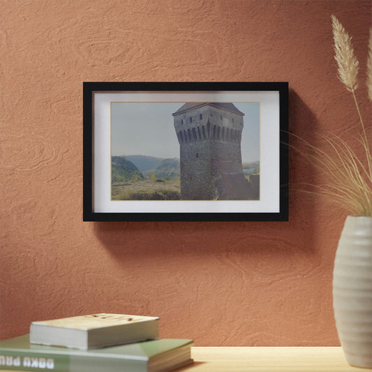 Hunedoara Castle Corvinilor | Romania | Framed Posters, Black