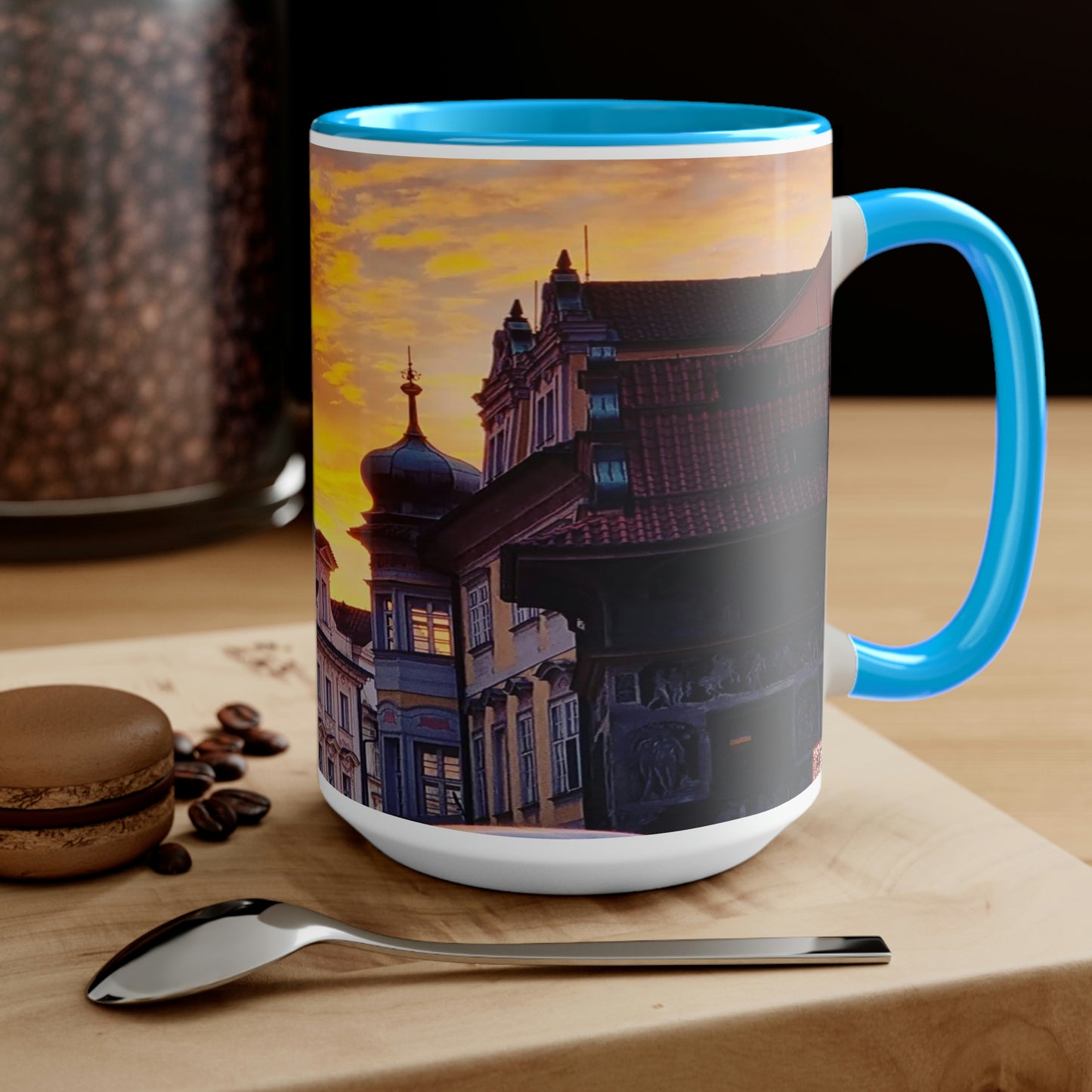 The City Center | Czech Republic | Two-Tone Coffee Mugs, 15oz
