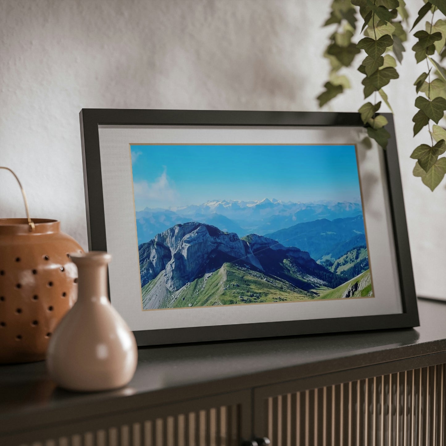 The Mt. Pilatus View | Switzerland | Framed Posters, Black