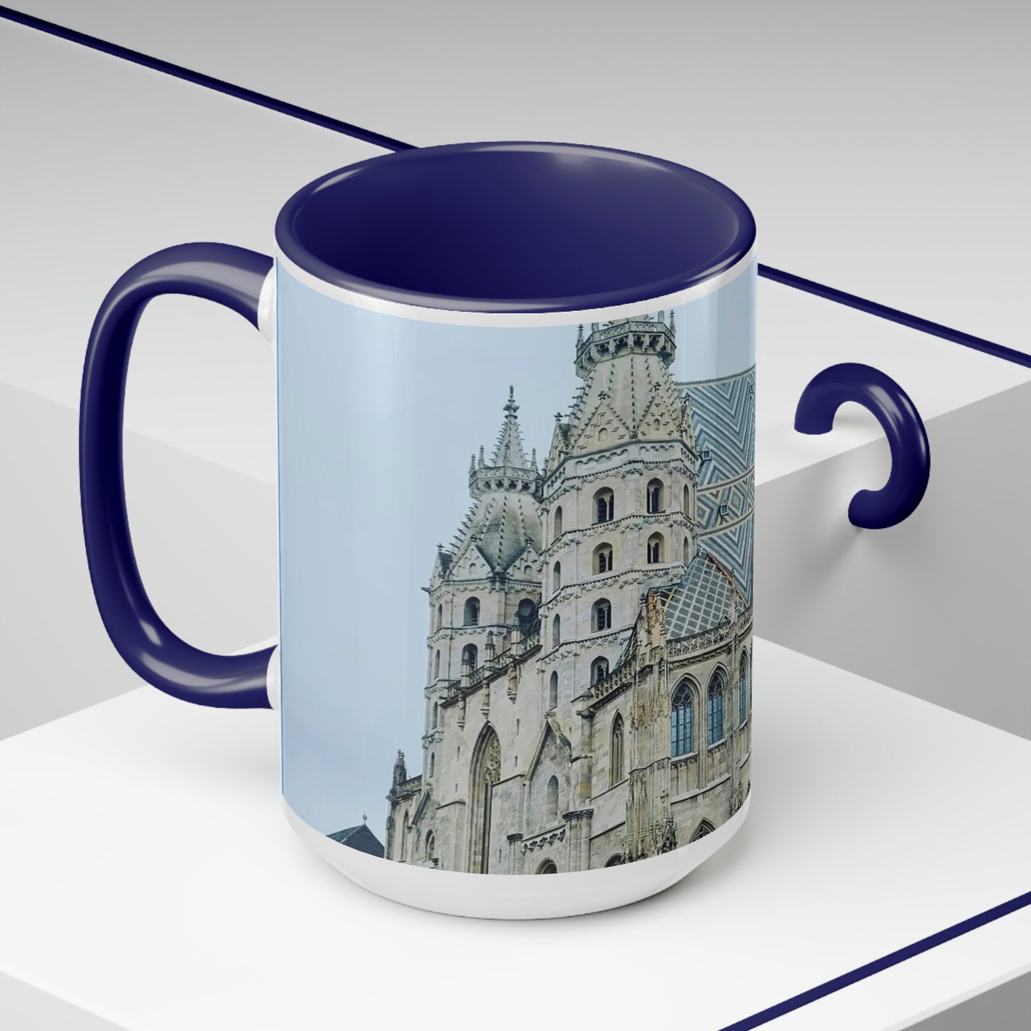 Catedral de San Esteban | Austria | Tazas de café de dos tonos, 15 oz