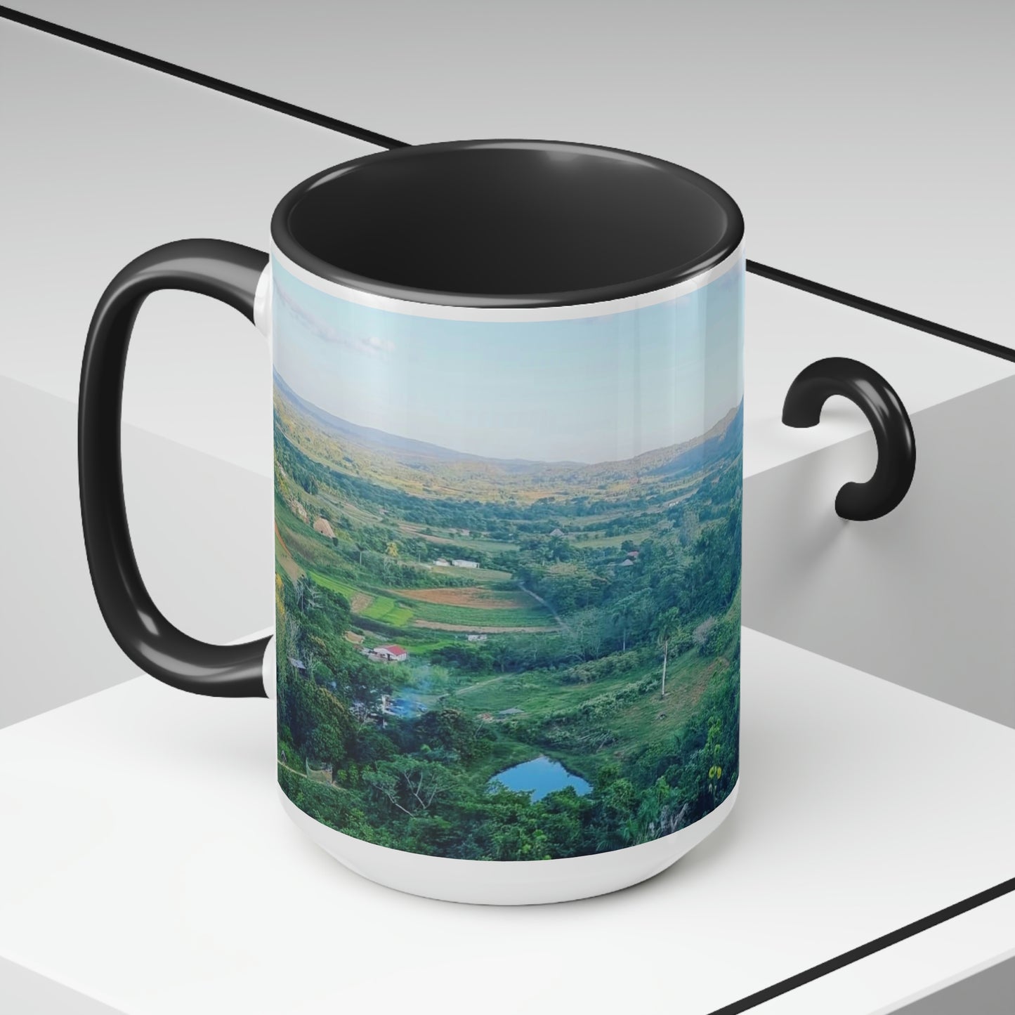 Viñales from above | Cuba | Two-Tone Coffee Mugs, 15oz