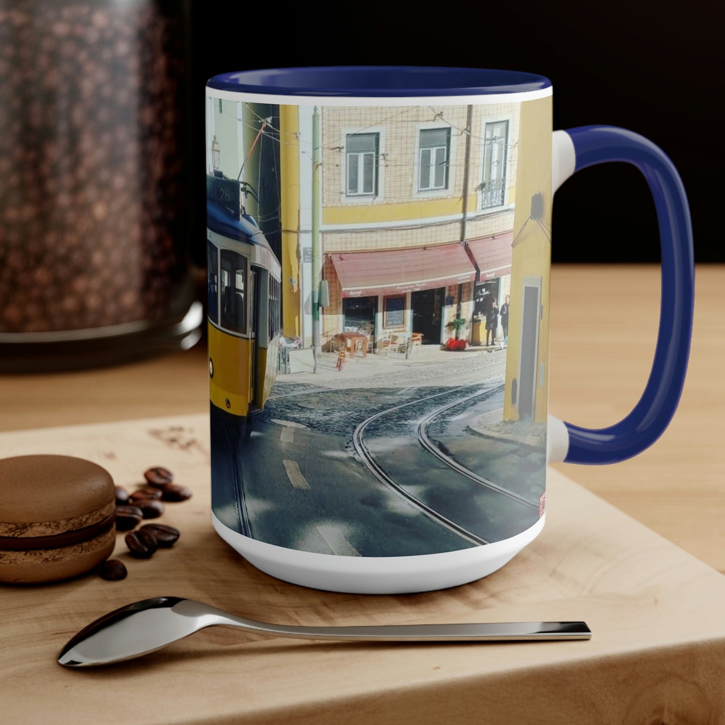Remodelado Tram | Portugal | Two-Tone Coffee Mugs, 15oz