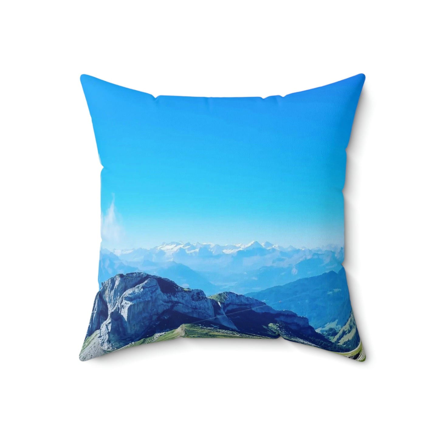 The Mt. Pilatus View | Switzerland | Spun Polyester Square Pillow