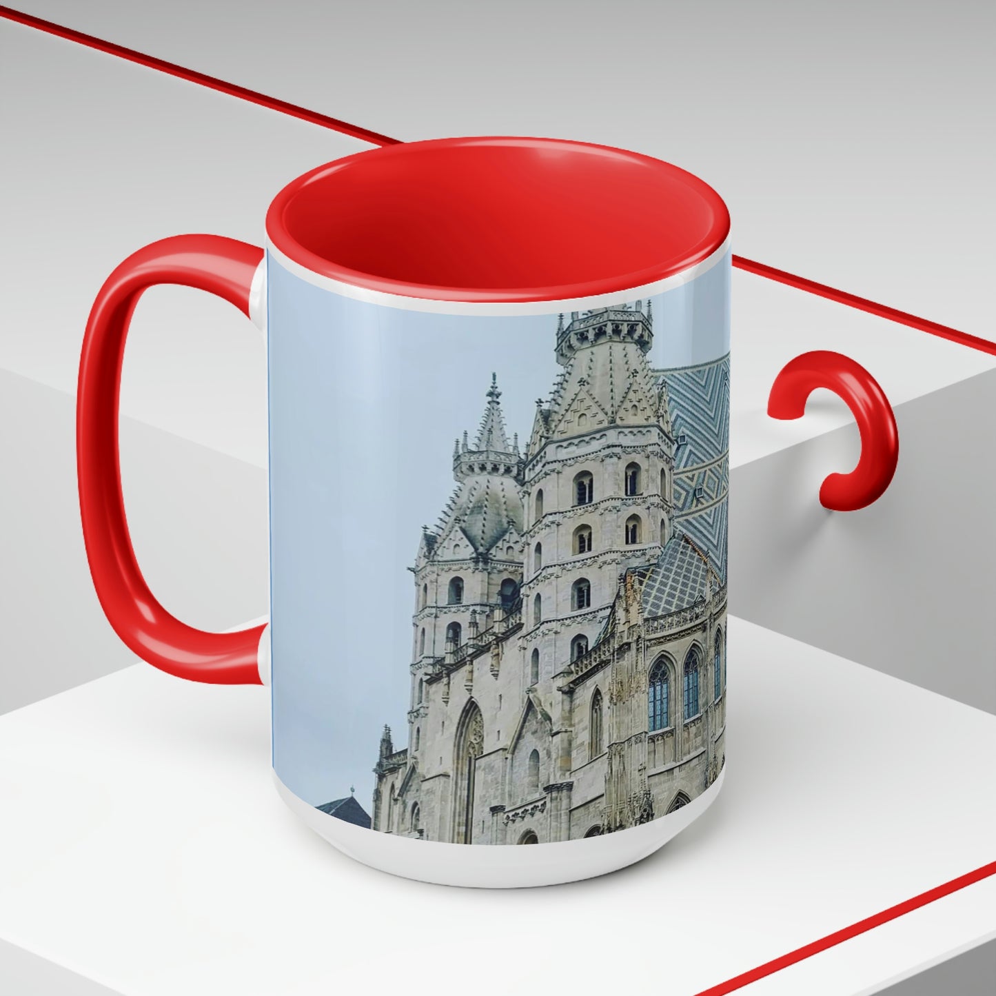 Catedral de San Esteban | Austria | Tazas de café de dos tonos, 15 oz