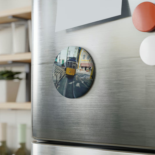 Tramway remodelé | Portugal | Aimant Bouton, Rond (1 & 10 pcs)