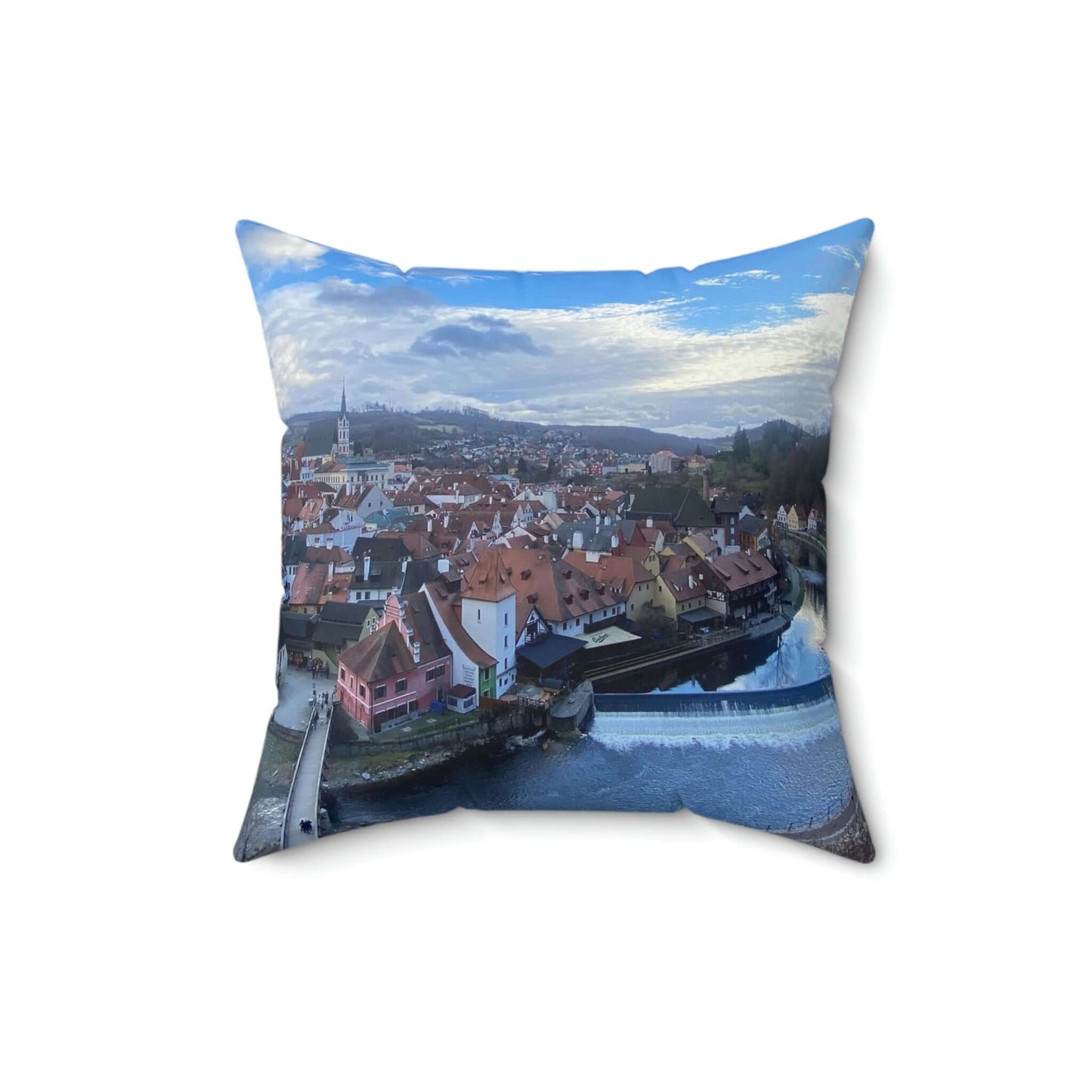 The River of Český Krumlov | Czech Republic | Spun Polyester Square Pillow