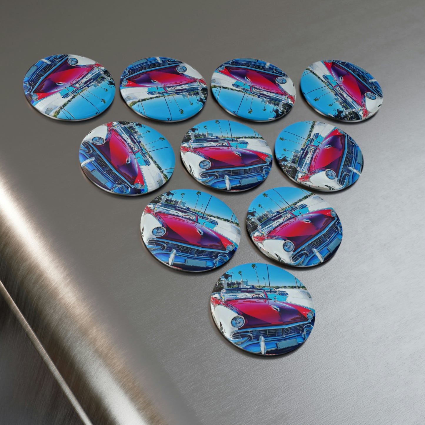 The Vehicle | Cuba | Button Magnet, Round (1 & 10 pcs)