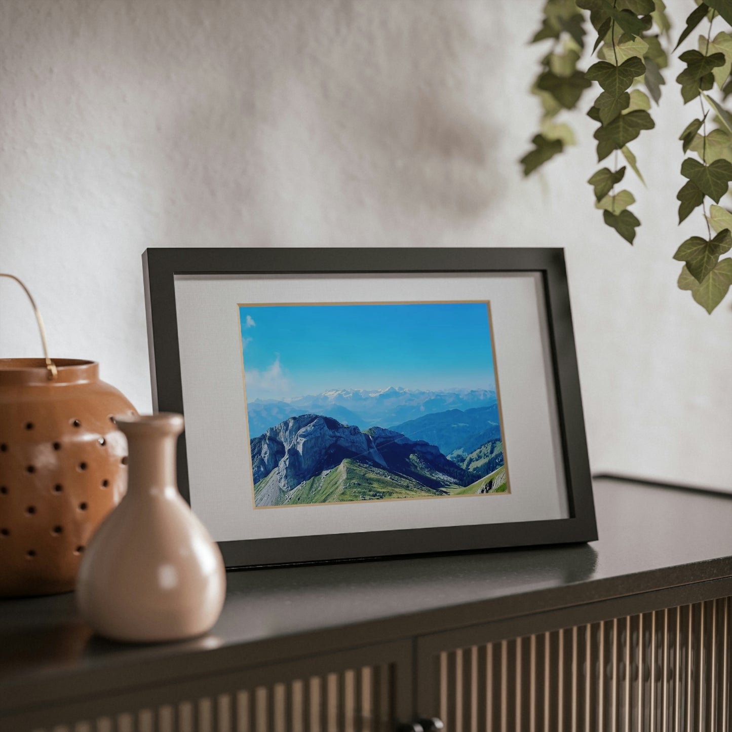 The Mt. Pilatus View | Switzerland | Framed Posters, Black