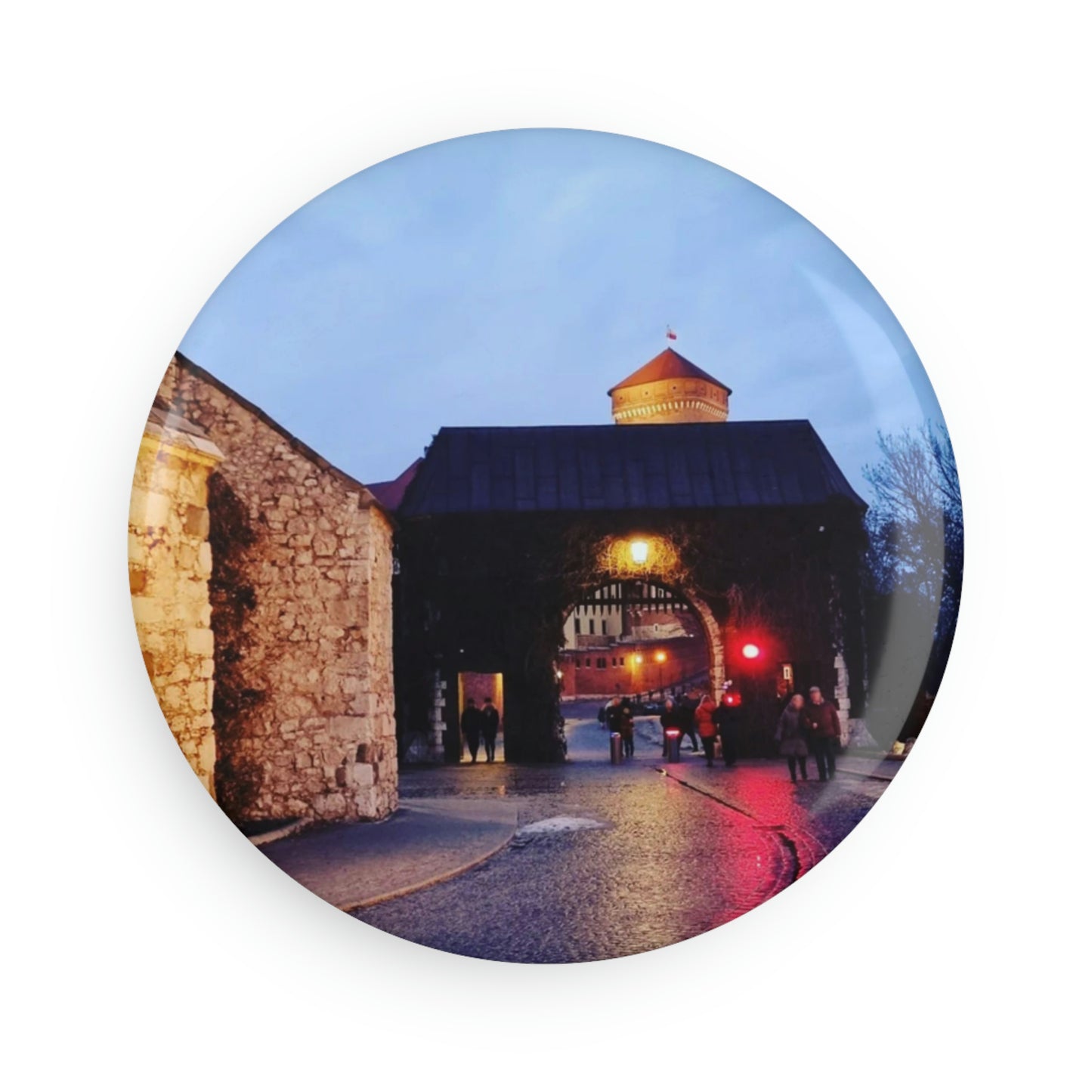 Wawel Gate | Poland | Button Magnet, Round (1 & 10 pcs)