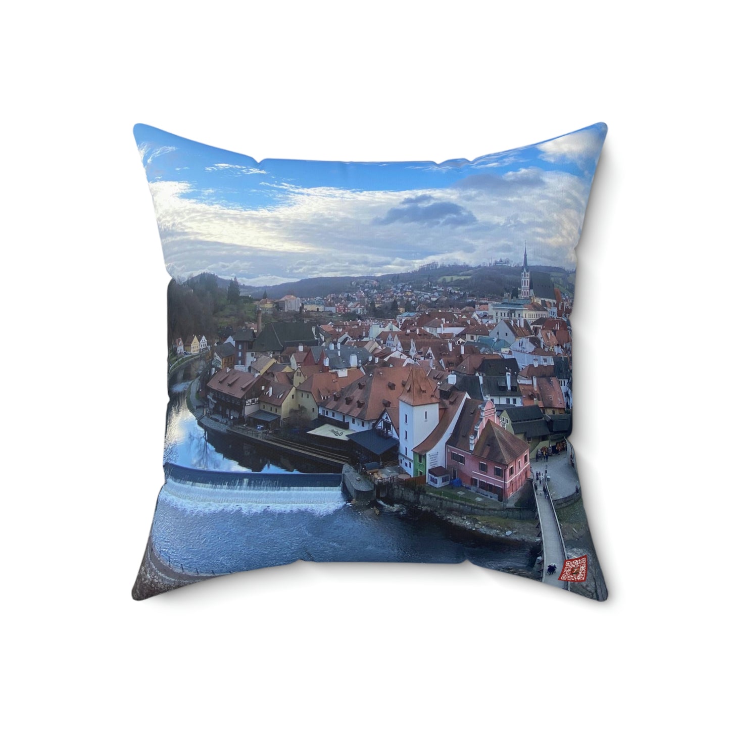 The River of Český Krumlov | Czech Republic | Spun Polyester Square Pillow