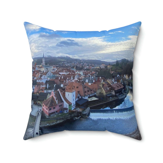 The River of Český Krumlov | Czech Republic | Spun Polyester Square Pillow