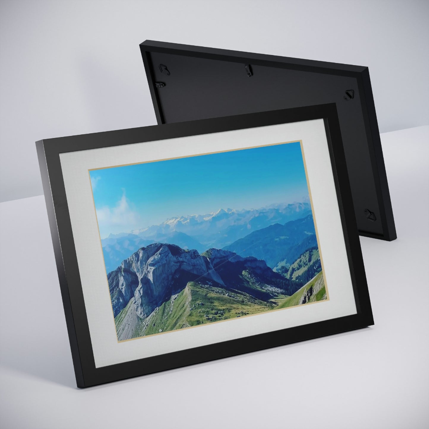 The Mt. Pilatus View | Switzerland | Framed Posters, Black