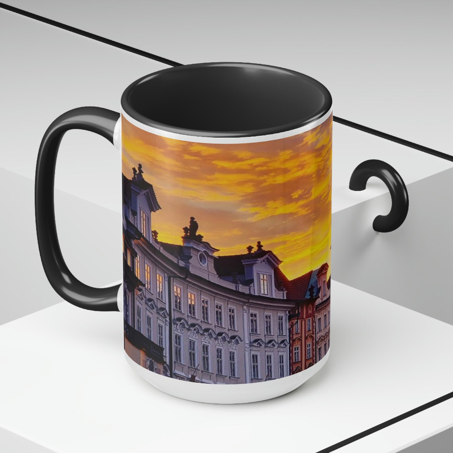 The City Center | Czech Republic | Two-Tone Coffee Mugs, 15oz