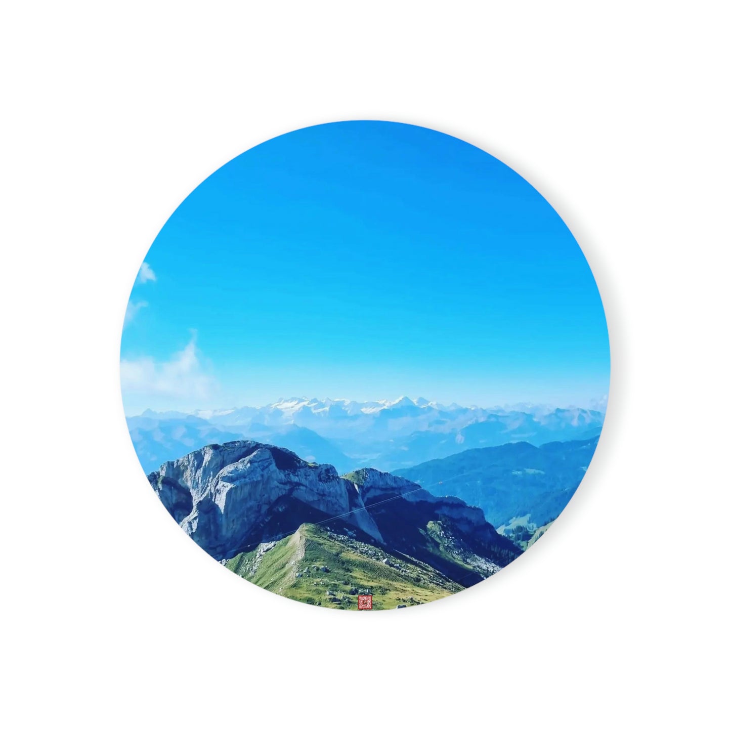 The Mt. Pilatus View | Switzerland | Cork Back Coaster