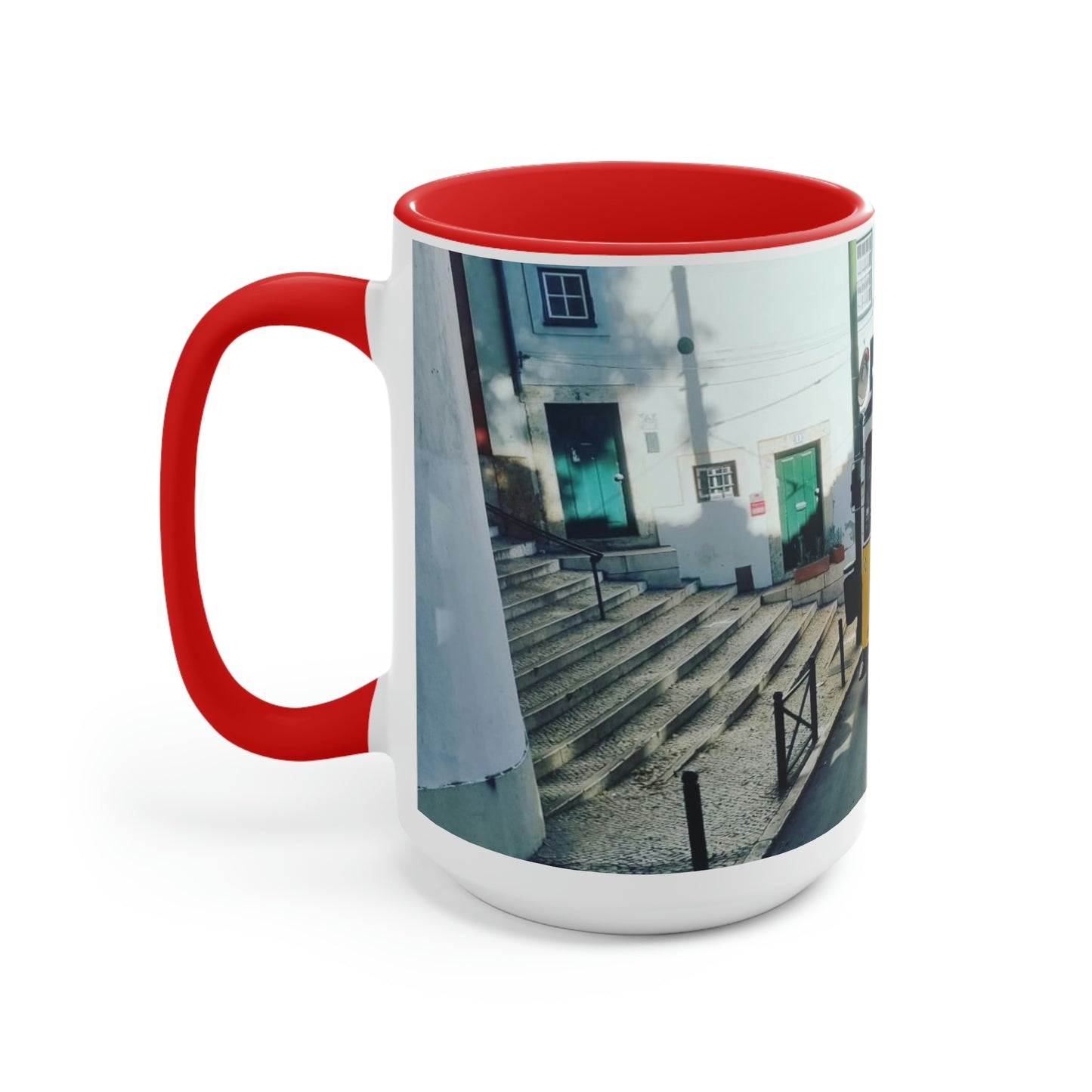 Remodelado Tram | Portugal | Two-Tone Coffee Mugs, 15oz