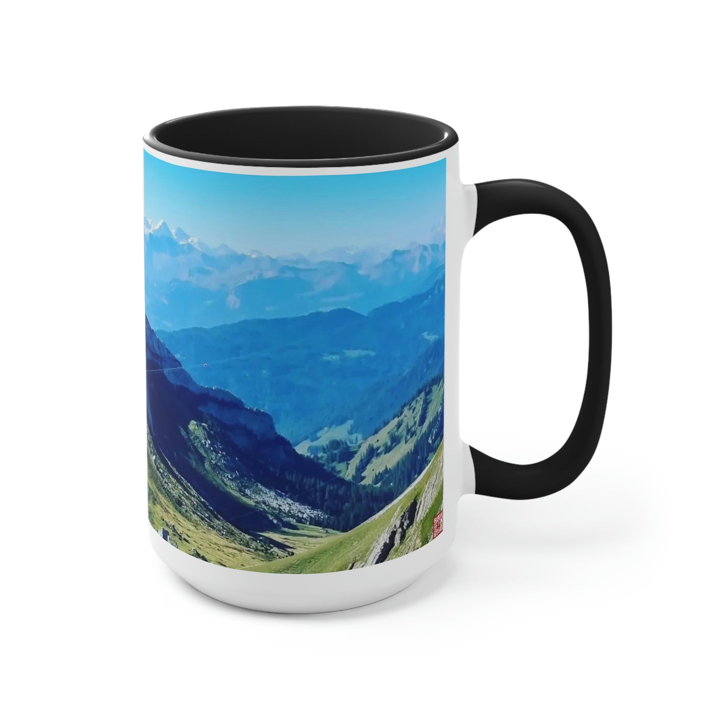 The Mt. Pilatus View | Switzerland | Two-Tone Coffee Mugs, 15oz