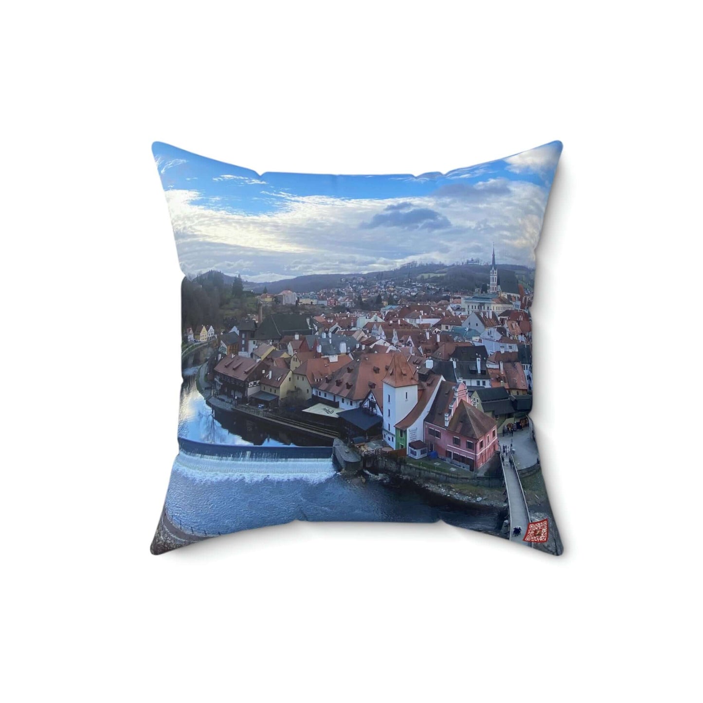 The River of Český Krumlov | Czech Republic | Spun Polyester Square Pillow