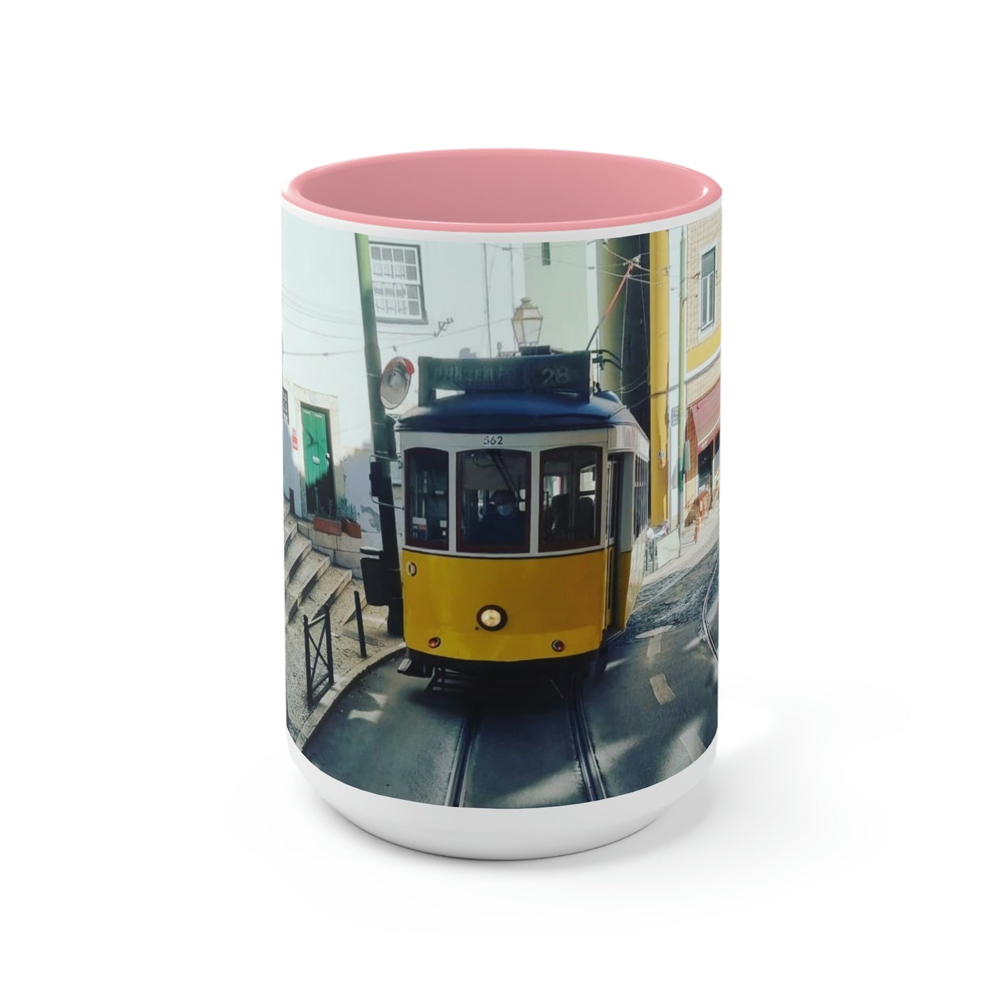 Remodelado Tram | Portugal | Two-Tone Coffee Mugs, 15oz