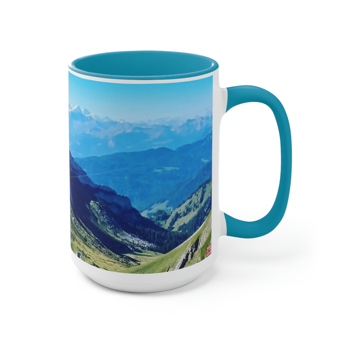 The Mt. Pilatus View | Switzerland | Two-Tone Coffee Mugs, 15oz