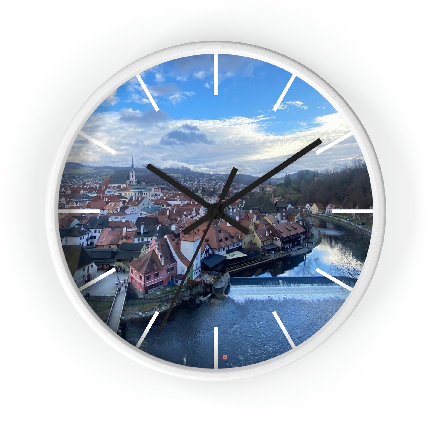 The River of Český Krumlov | Czech Republic | Wall clock