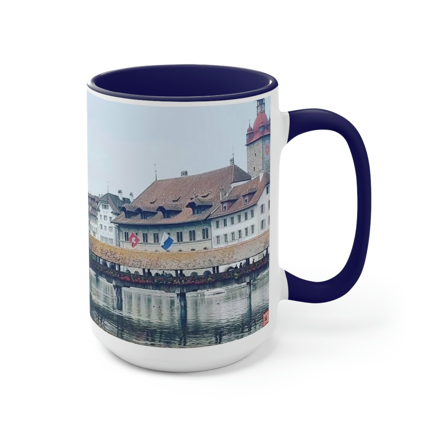 Chapel Bridge | Switzerland | Two-Tone Coffee Mugs, 15oz