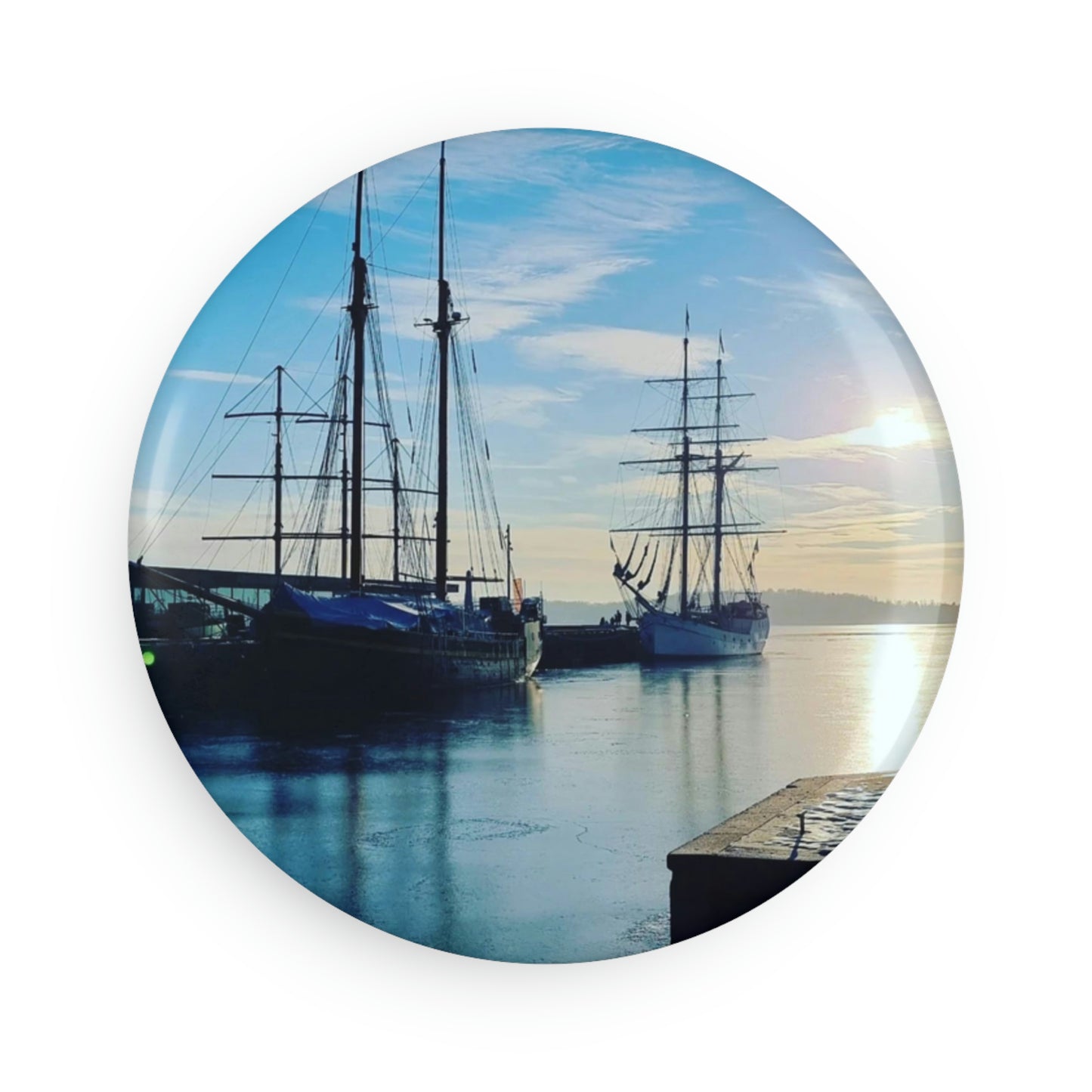 Honnørbrygga | Norway | Button Magnet, Round (1 & 10 pcs)